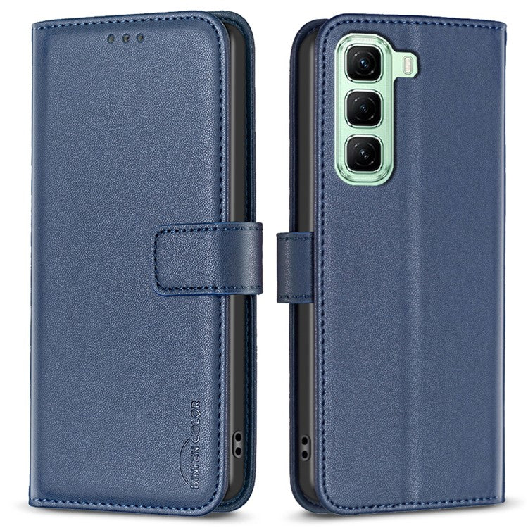 BINFEN COLOR BF17 For Infinix Hot 50 5G Case Wallet Folio Flip Leather Cover - Blue