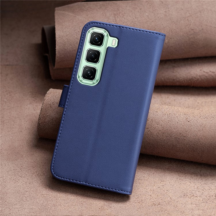 BINFEN COLOR BF17 For Infinix Hot 50 5G Case Wallet Folio Flip Leather Cover - Blue