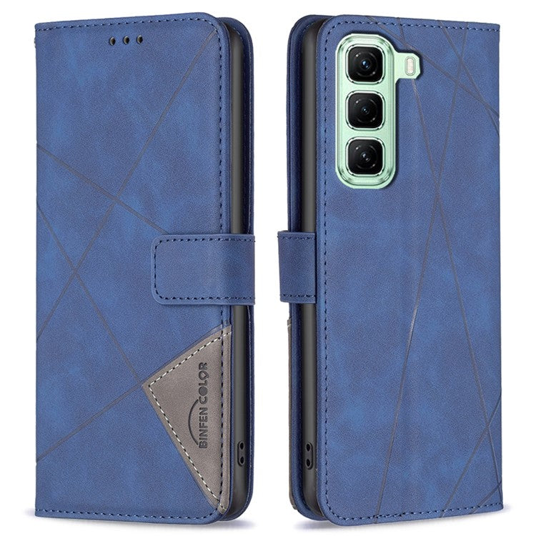 BINFEN COLOR BF05 For Infinix Hot 50 5G Case Leather Phone Cover Wallet Stand - Blue