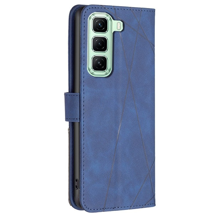 BINFEN COLOR BF05 For Infinix Hot 50 5G Case Leather Phone Cover Wallet Stand - Blue