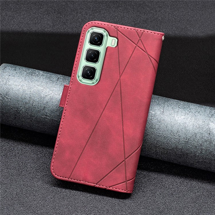 BINFEN COLOR BF05 For Infinix Hot 50 5G Case Leather Phone Cover Wallet Stand - Red