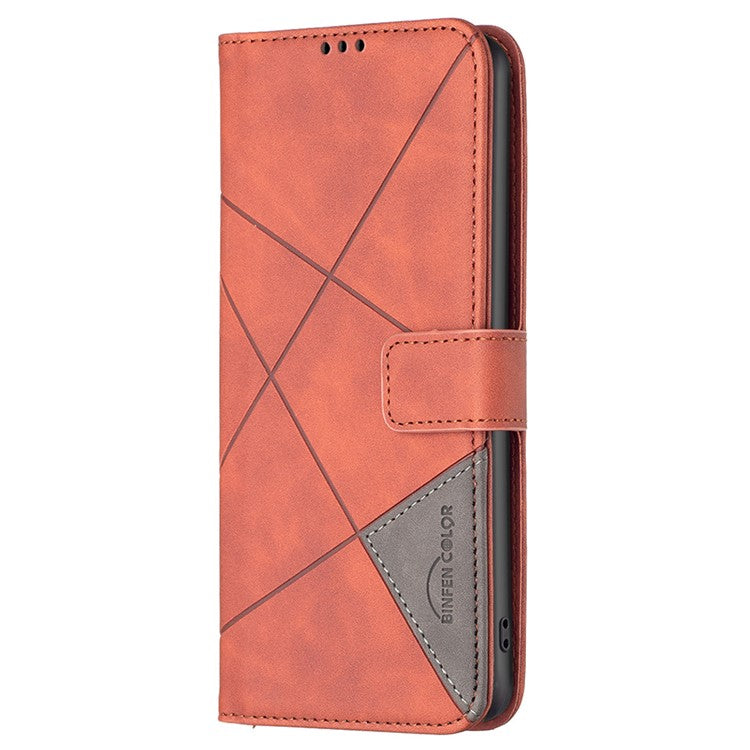 BINFEN COLOR BF05 For Infinix Hot 50 5G Case Leather Phone Cover Wallet Stand - Brown