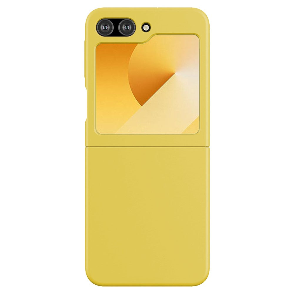 KALEBOL KLB-YTGJ002 For Samsung Galaxy Z Flip7 FE 5G / Z Flip6 5G Case Solid Color Liquid Silicone+PC Phone Cover - Yellow