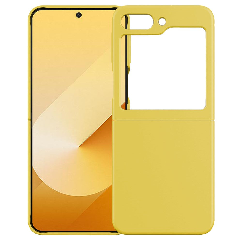 KALEBOL KLB-YTGJ002 For Samsung Galaxy Z Flip7 FE 5G / Z Flip6 5G Case Solid Color Liquid Silicone+PC Phone Cover - Yellow