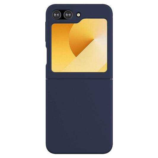 KALEBOL KLB-YTGJ002 For Samsung Galaxy Z Flip7 FE 5G / Z Flip6 5G Case Solid Color Liquid Silicone+PC Phone Cover - Midnight Blue
