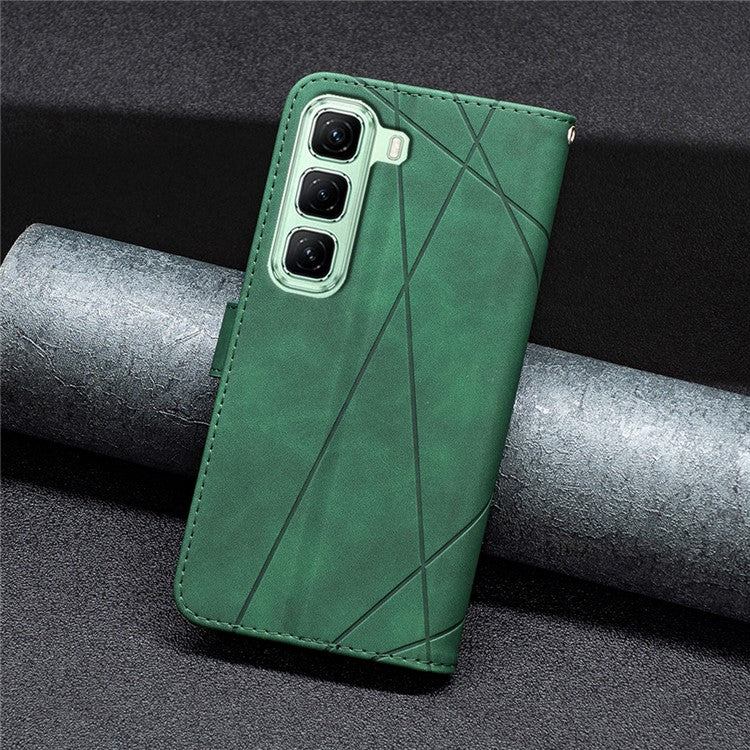 BINFEN COLOR BF05 For Infinix Hot 50 4G Case Leather Phone Cover Wallet Stand - Green