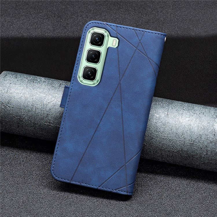 BINFEN COLOR BF05 For Infinix Hot 50 4G Case Leather Phone Cover Wallet Stand - Blue