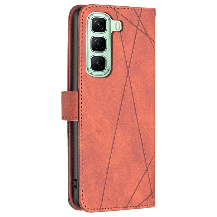 BINFEN COLOR BF05 For Infinix Hot 50 4G Case Leather Phone Cover Wallet Stand - Brown