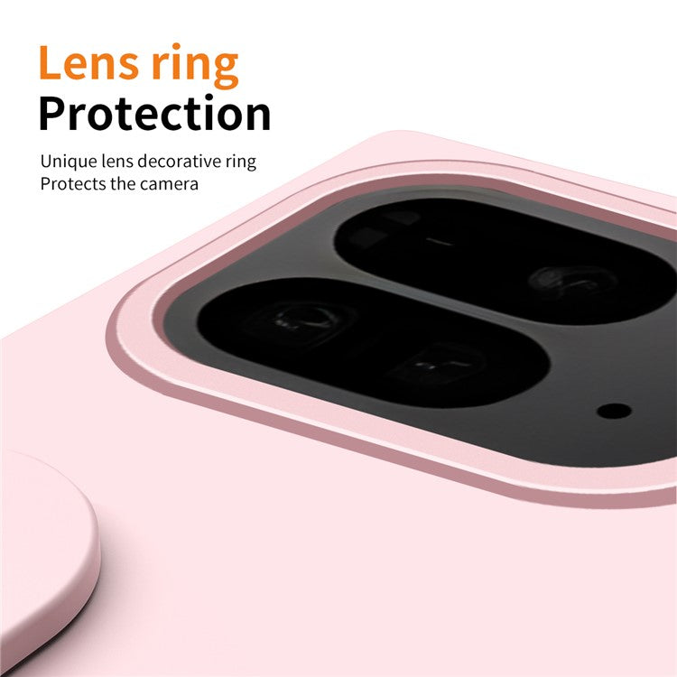 For Google Pixel 9 Pro Fold 5G Case Kickstand Wristband PC Phone Cover with Tempered Glass Film - Pink