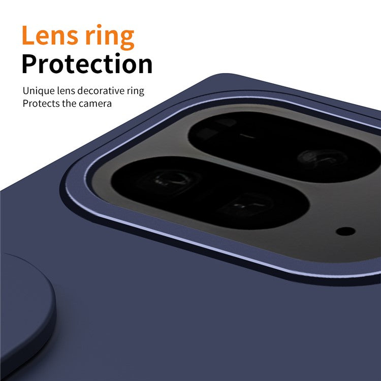 For Google Pixel 9 Pro Fold 5G Case Kickstand Wristband PC Phone Cover with Tempered Glass Film - Blue