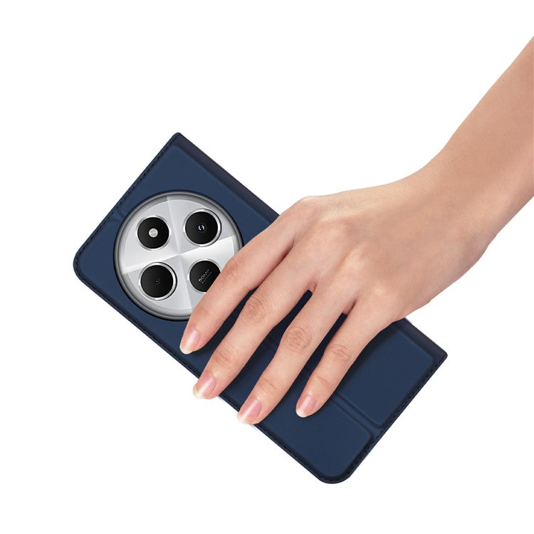 DUX DUCIS Skin Pro Series For Xiaomi Poco C75 4G / Redmi 14R 5G / 14C 4G Case Leather Cover Card Holder - Blue