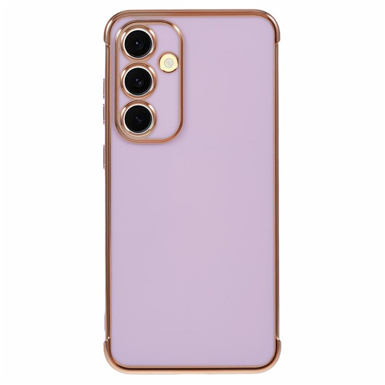 For Samsung Galaxy S24 FE Case Electroplated Frame TPU Soft Phone Cover - Purple