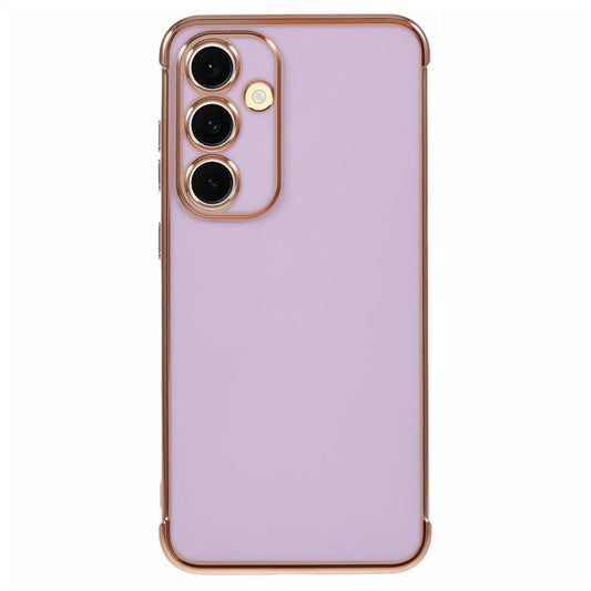 For Samsung Galaxy S24 FE Case Electroplated Frame TPU Soft Phone Cover - Purple