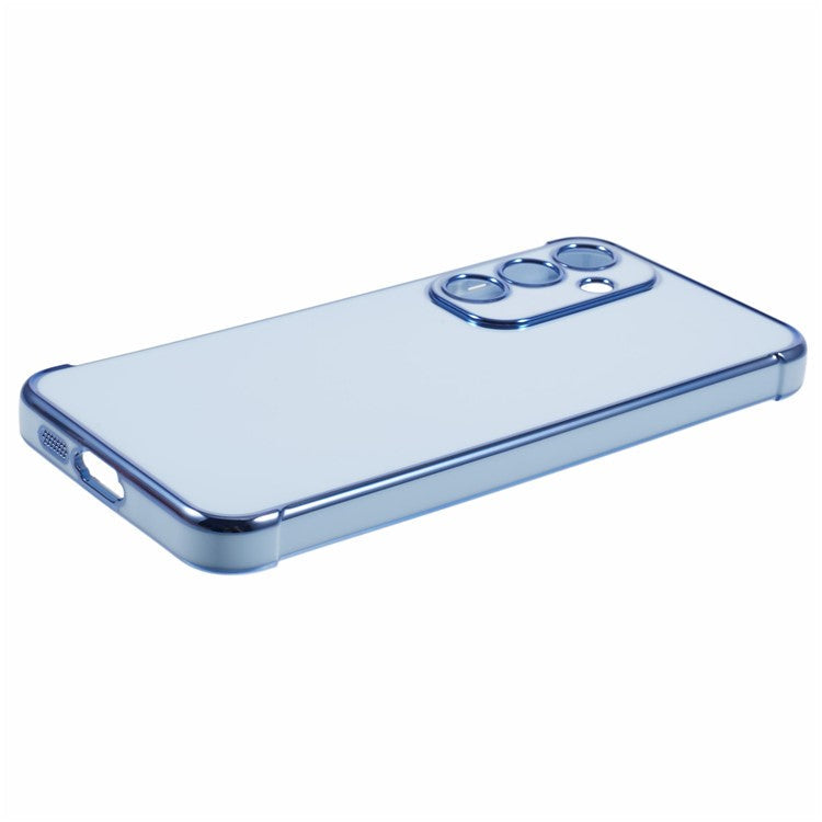 For Samsung Galaxy S24 FE Case Electroplated Frame TPU Soft Phone Cover - Blue