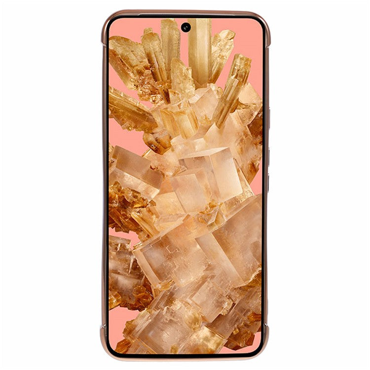 For Google Pixel 8 Case Compatible with MagSafe Electroplated TPU Phone Cover Hollow Love Hearts - Dark Purple