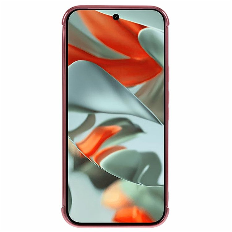 For Google Pixel 9 Pro XL Case Compatible with MagSafe Electroplated TPU Phone Cover Hollow Love Hearts - Rose Gold