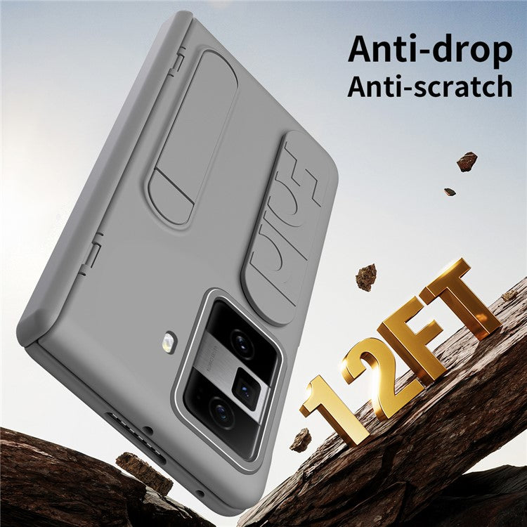 For Honor Magic Vs3 5G Case Kickstand Wristband PC Phone Cover with Tempered Glass Film - White