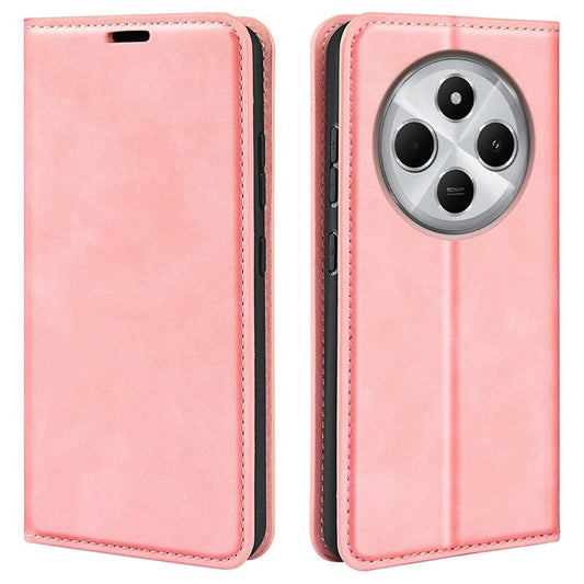 For Xiaomi Poco C75 4G / Redmi 14R 5G / 14C 4G Case Skin-Touch Leather Wallet Phone Cover - Pink