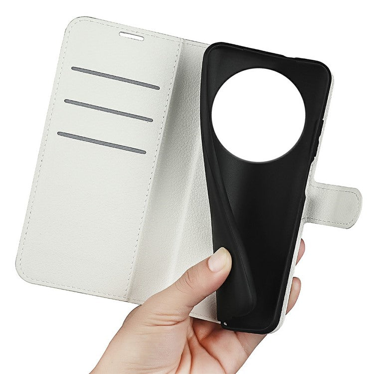 For Xiaomi Poco C75 4G / Redmi 14R 5G / 14C 4G Case Litchi Texture Shockproof Leather Wallet Phone Cover - White