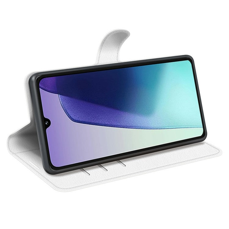 For Xiaomi Poco C75 4G / Redmi 14R 5G / 14C 4G Case Litchi Texture Shockproof Leather Wallet Phone Cover - White