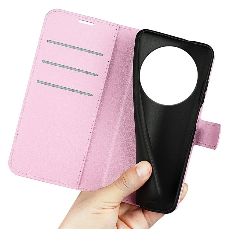 For Xiaomi Poco C75 4G / Redmi 14R 5G / 14C 4G Case Litchi Texture Shockproof Leather Wallet Phone Cover - Pink