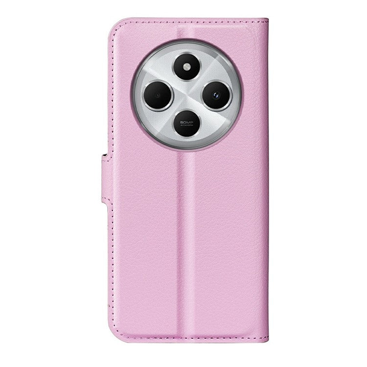 For Xiaomi Poco C75 4G / Redmi 14R 5G / 14C 4G Case Litchi Texture Shockproof Leather Wallet Phone Cover - Pink