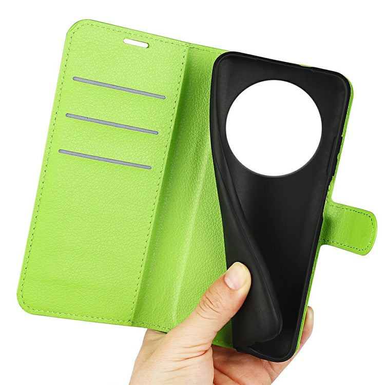 For Xiaomi Poco C75 4G / Redmi 14R 5G / 14C 4G Case Litchi Texture Shockproof Leather Wallet Phone Cover - Green