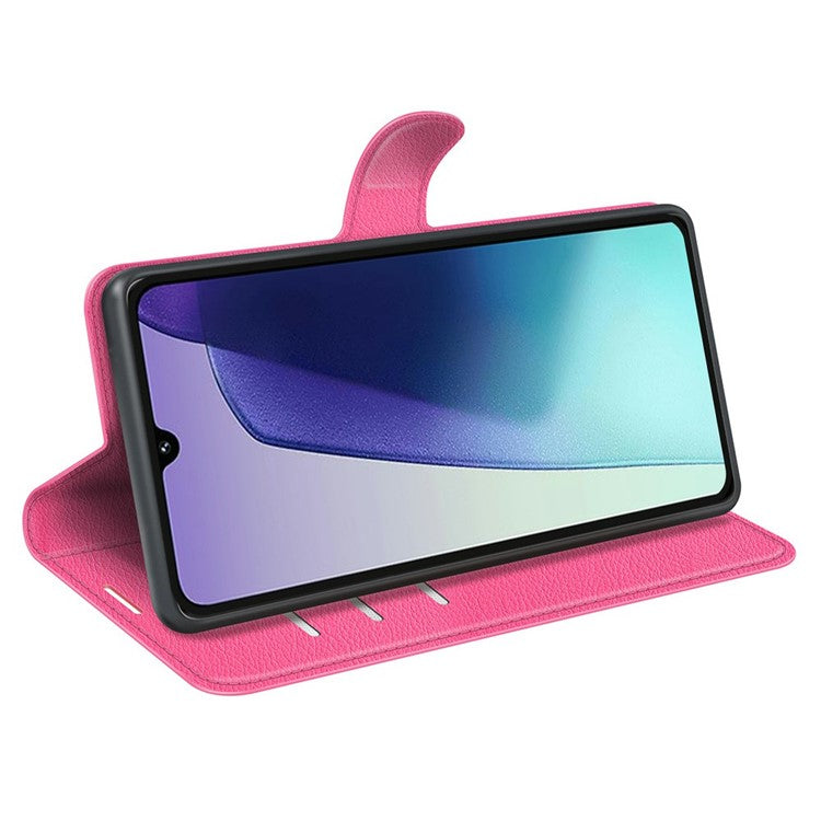 For Xiaomi Poco C75 4G / Redmi 14R 5G / 14C 4G Case Litchi Texture Shockproof Leather Wallet Phone Cover - Rose