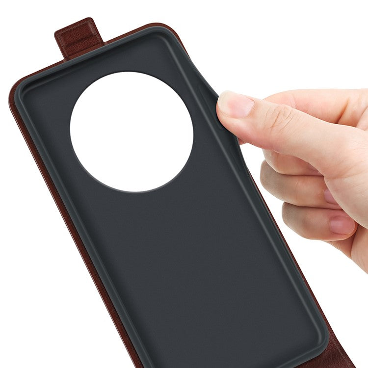 For Xiaomi Poco C75 4G / Redmi 14R 5G / 14C 4G Case with Card Slots Vertical Flip Leather Phone Cover - Brown