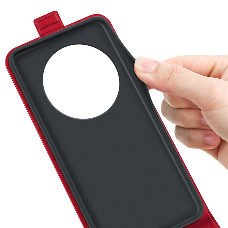 For Xiaomi Poco C75 4G / Redmi 14R 5G / 14C 4G Case with Card Slots Vertical Flip Leather Phone Cover - Red