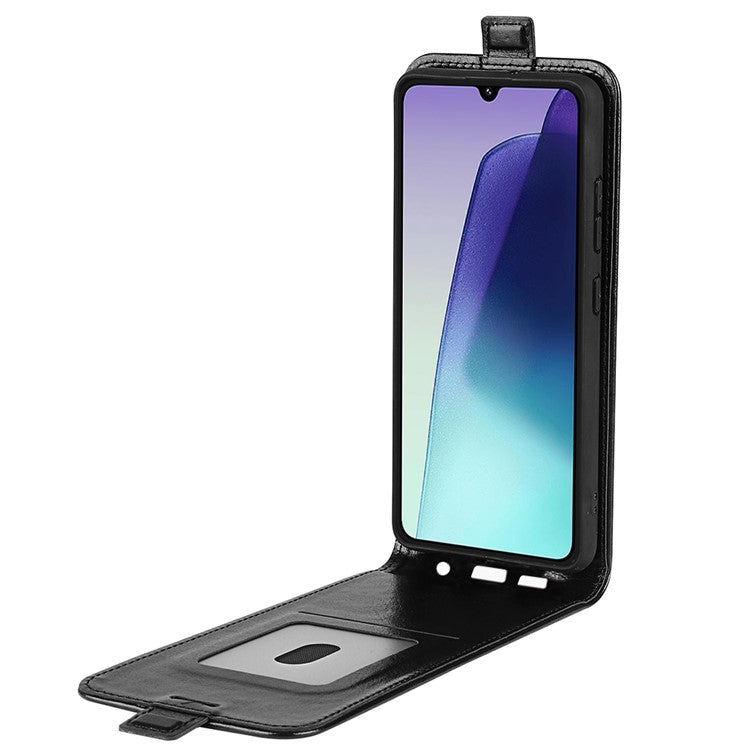 For Xiaomi Poco C75 4G / Redmi 14R 5G / 14C 4G Case with Card Slots Vertical Flip Leather Phone Cover - Black