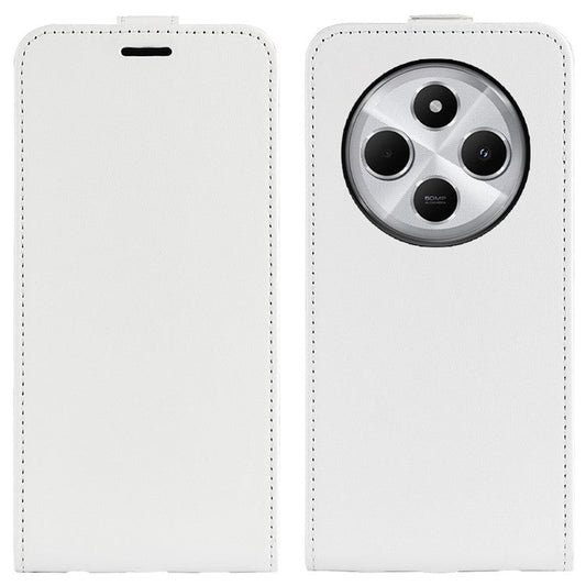 For Xiaomi Poco C75 4G / Redmi 14R 5G / 14C 4G Case with Card Slots Vertical Flip Leather Phone Cover - White