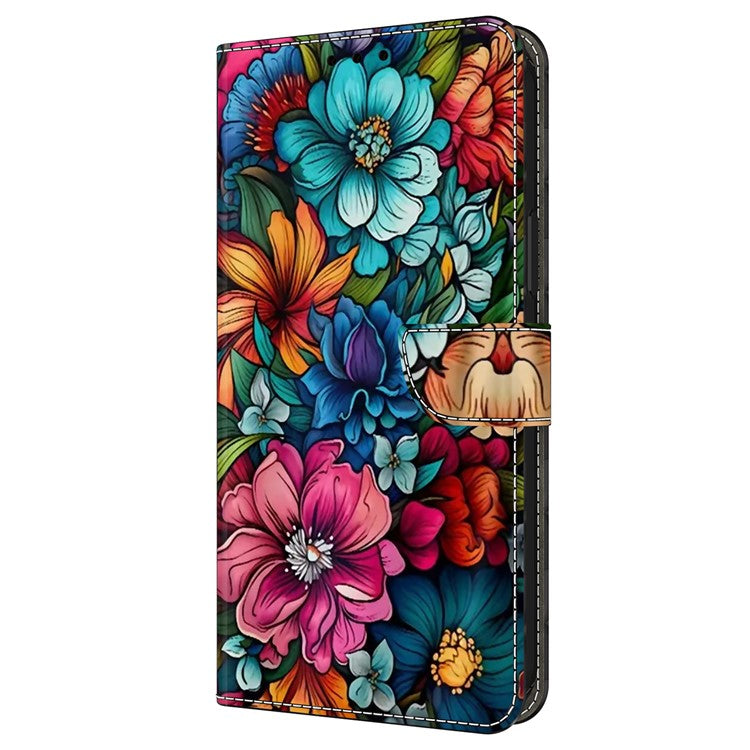 For Google Pixel 9 / Google Pixel 9 Pro Case Pattern Printed Protective Cover TPU+PU Leather Flip Phone Case - Staphyllum