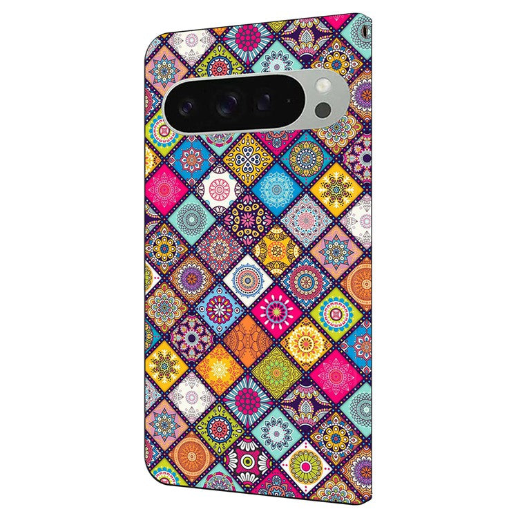 For Google Pixel 9 Pro XL Case Pattern Printed Protective Cover TPU+PU Leather Flip Phone Case - Colorful Leather