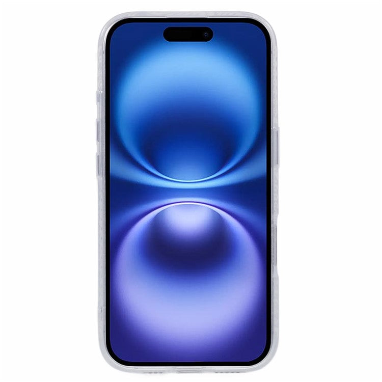 For iPhone 16 Plus Case Compatible with MagSafe Sea Waves IMD TPU+Acrylic Phone Cover - White