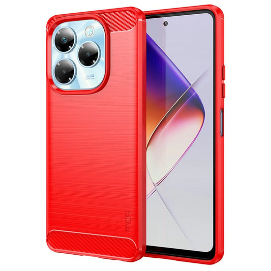 MOFI JK TPU Series-1 For Infinix Note 40X 5G Case Carbon Fiber Texture TPU Soft Phone Cover - Red