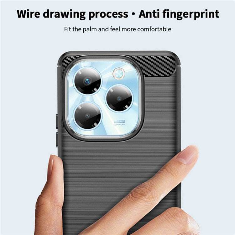 MOFI JK TPU Series-1 For Infinix Note 40X 5G Case Carbon Fiber Texture TPU Soft Phone Cover - Red