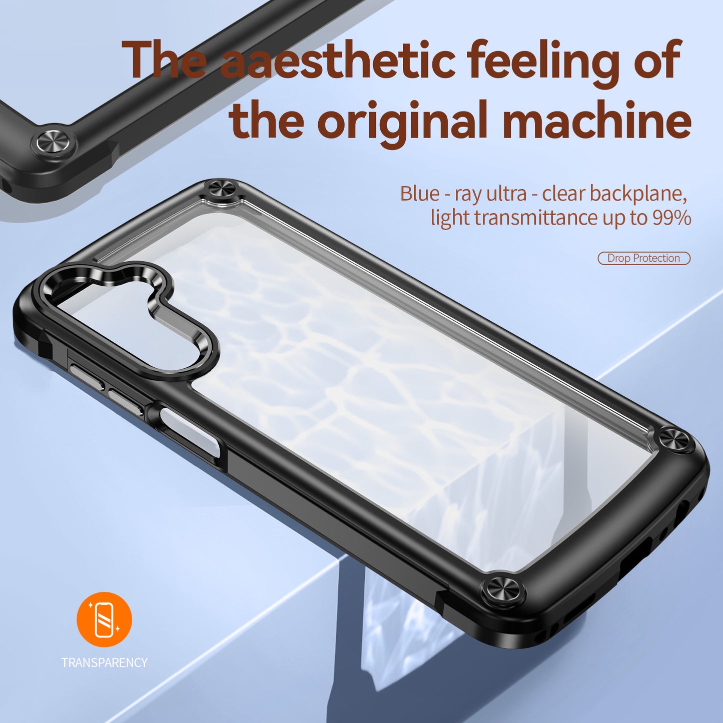 For Samsung Galaxy A16 5G / A16 4G Case Anti-Drop Alloy Lens Frame PC+TPU Phone Cover - Black