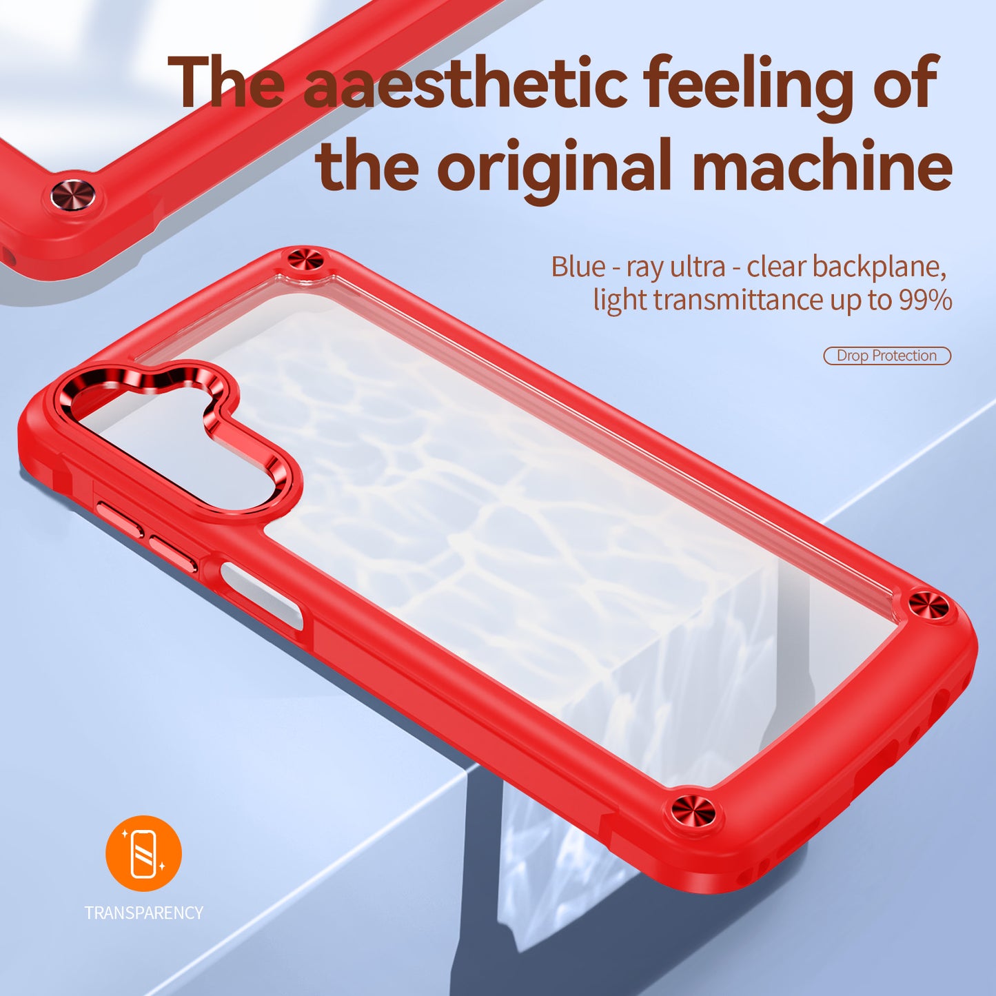For Samsung Galaxy A16 5G / A16 4G Case Anti-Drop Alloy Lens Frame PC+TPU Phone Cover - Red