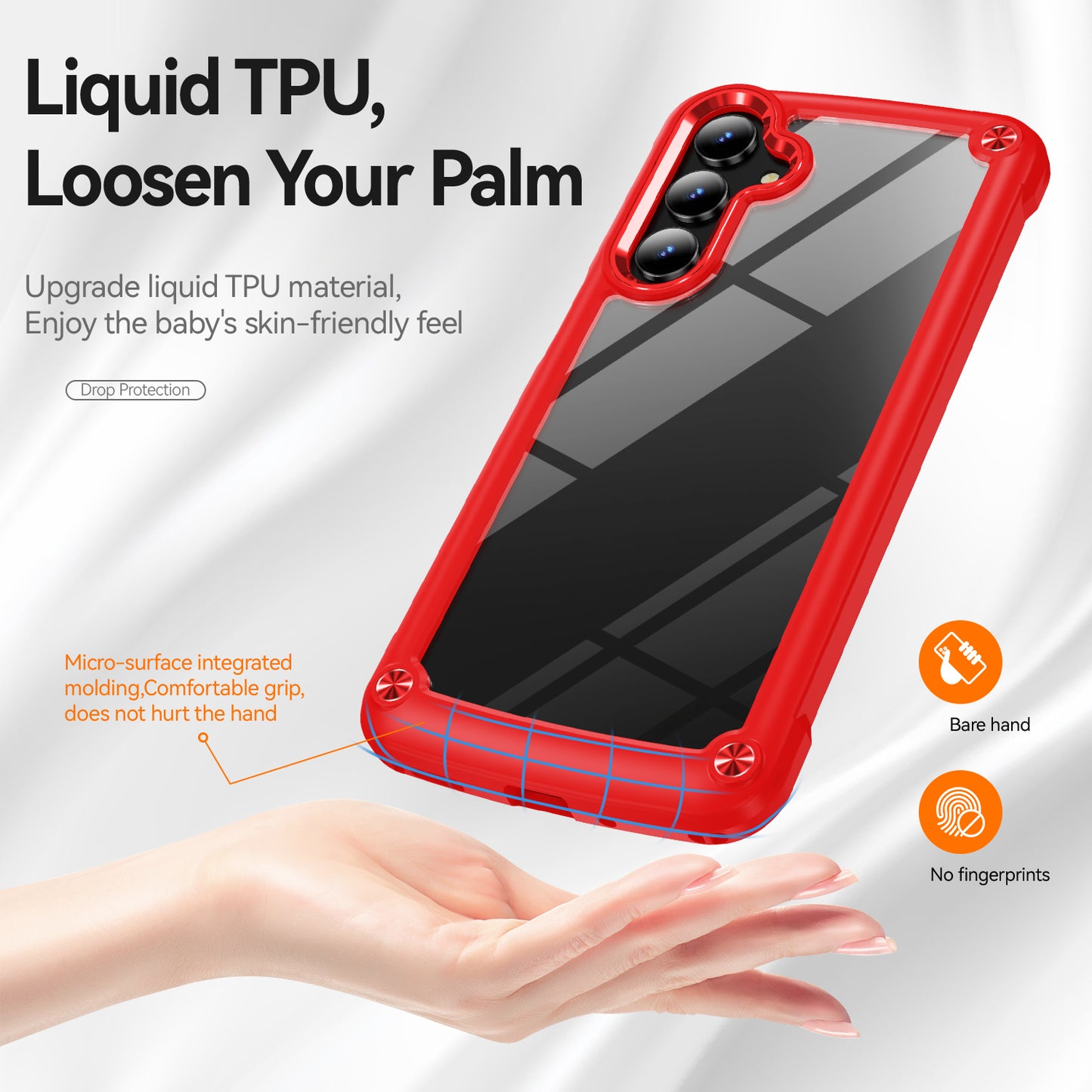 For Samsung Galaxy A16 5G / A16 4G Case Anti-Drop Alloy Lens Frame PC+TPU Phone Cover - Red