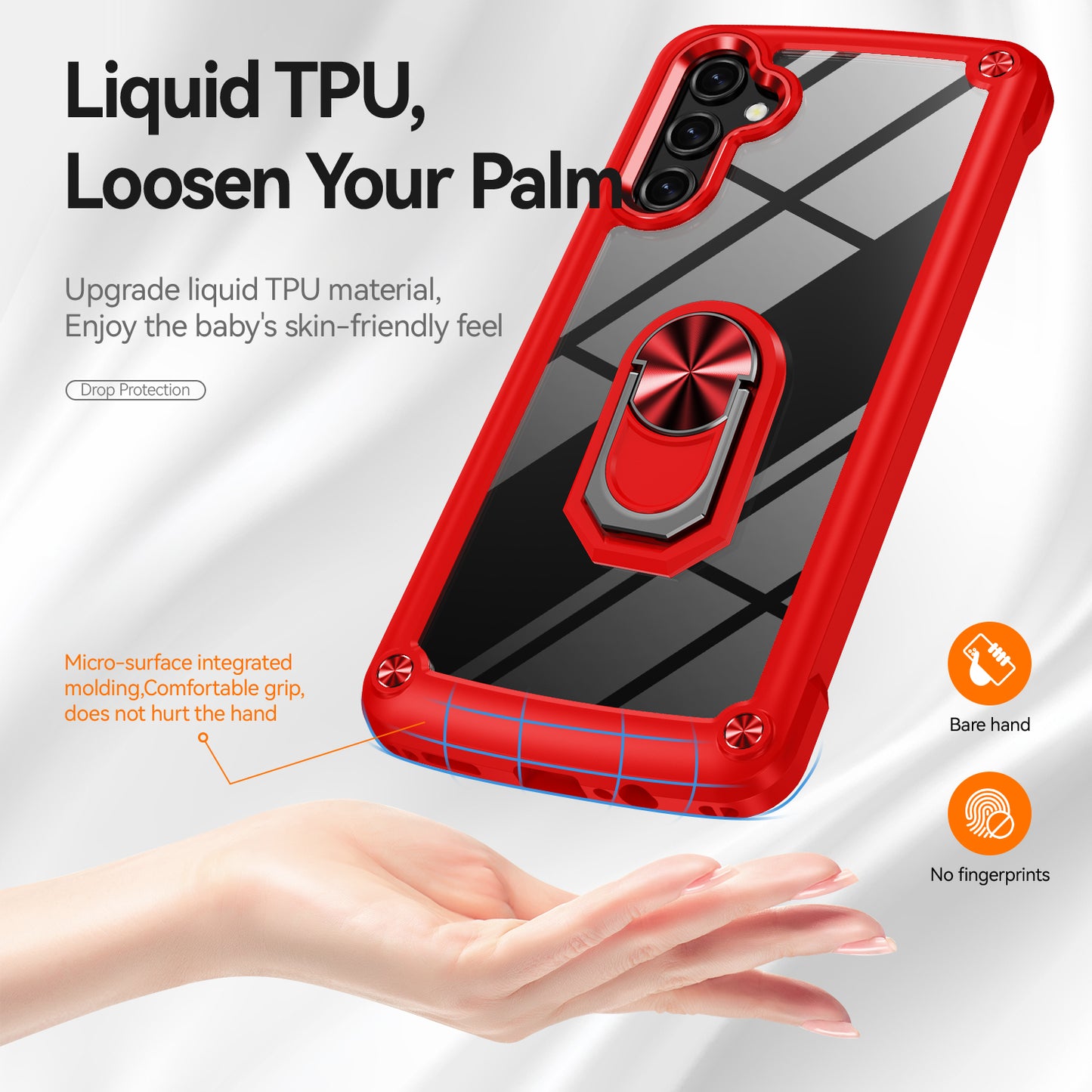 For Samsung Galaxy A16 5G / A16 4G Case Alloy Lens Frame PC + TPU Kickstand Phone Back Cover - Red