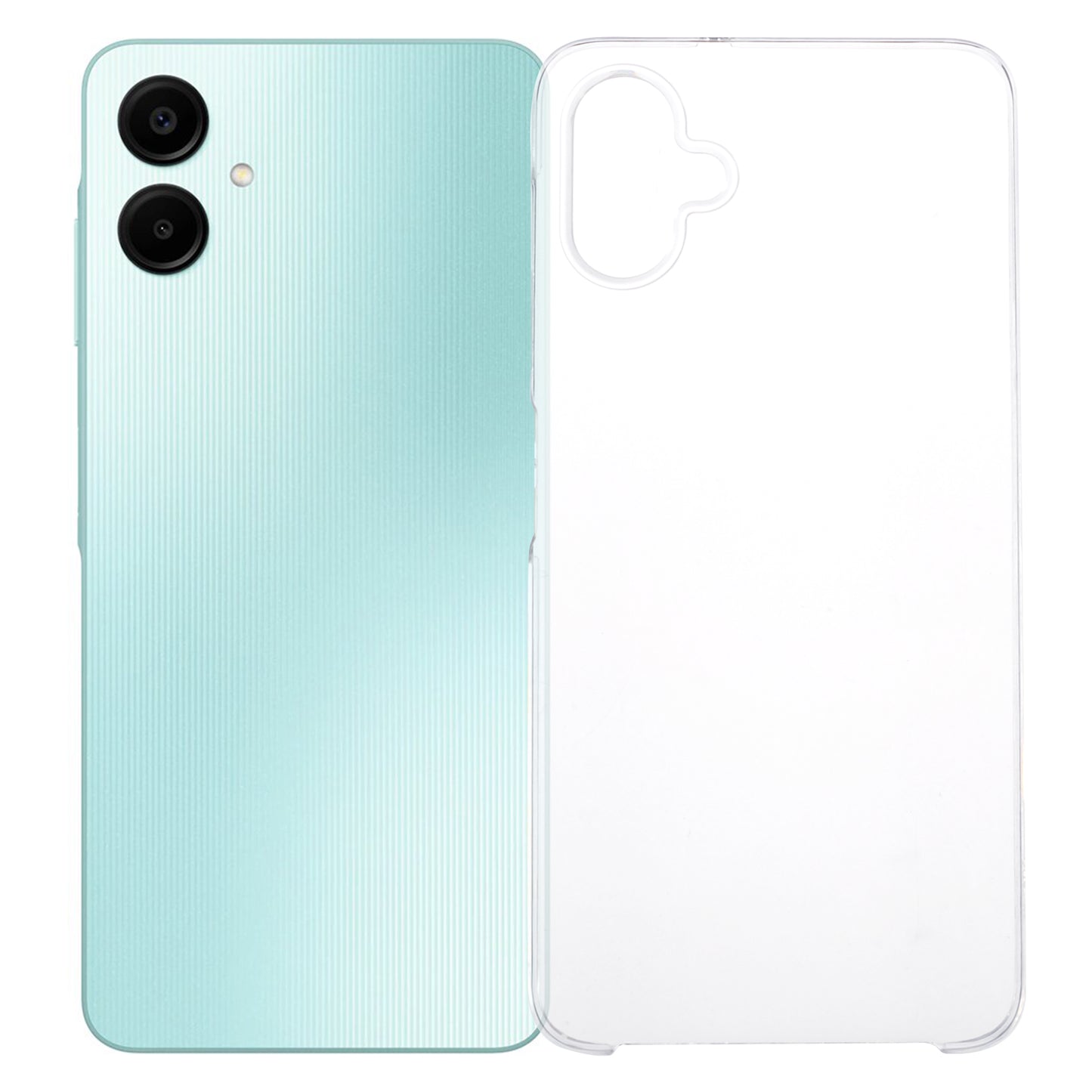 For Samsung Galaxy A06 Case TPU Frame Clear Acrylic Back Phone Cover with PET Film