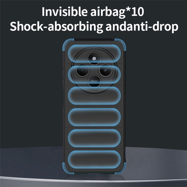 For Xiaomi Poco C75 4G / Redmi 14R 5G / 14C 4G Case Anti-Drop Soft TPU Rugged Phone Back Cover - Wine Red