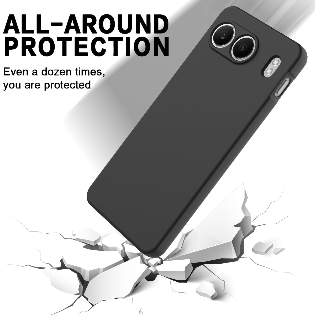 For OnePlus Nord 4 Case Liquid Silicone Anti-Scratch Phone Cover with Hand Strap - Black