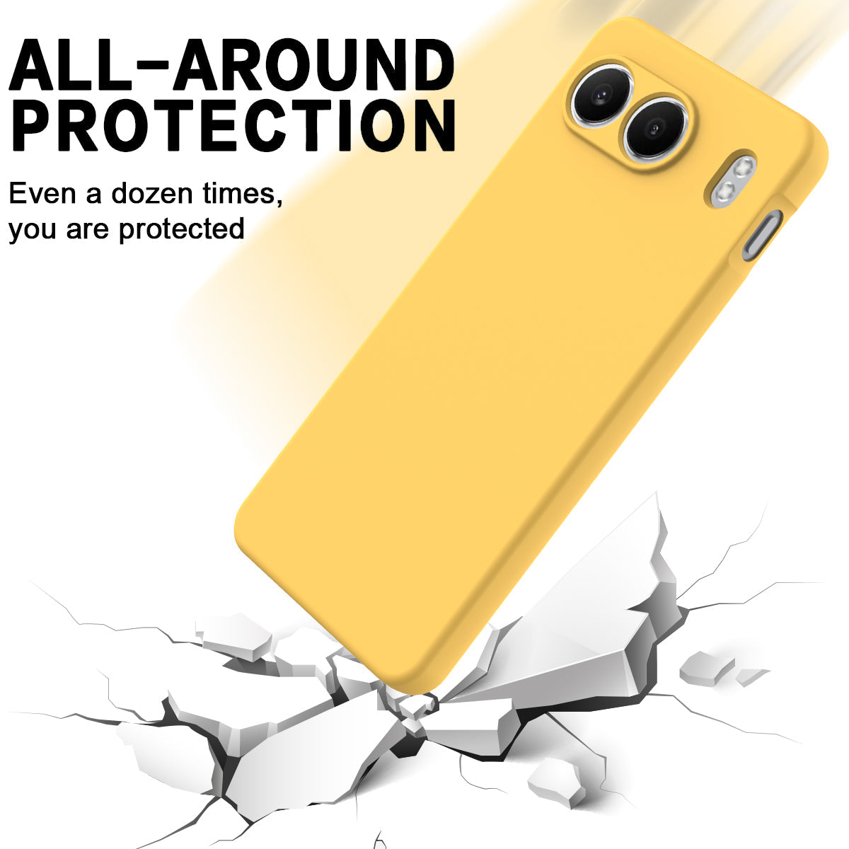 For OnePlus Nord 4 Case Liquid Silicone Anti-Scratch Phone Cover with Hand Strap - Yellow