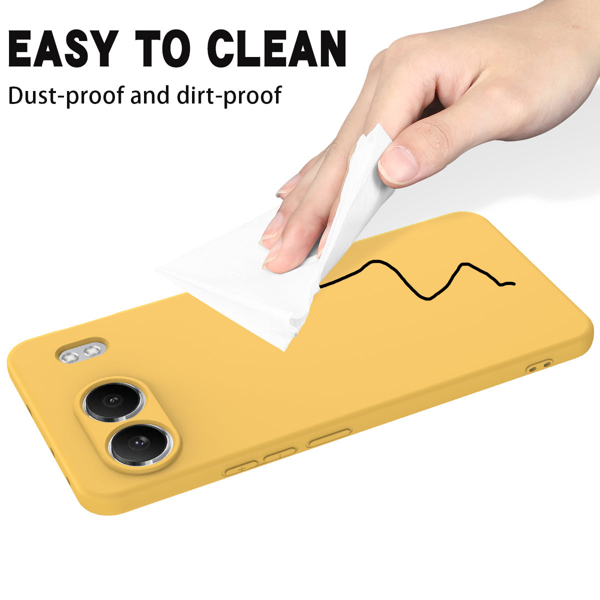 For OnePlus Nord 4 Case Liquid Silicone Anti-Scratch Phone Cover with Hand Strap - Yellow