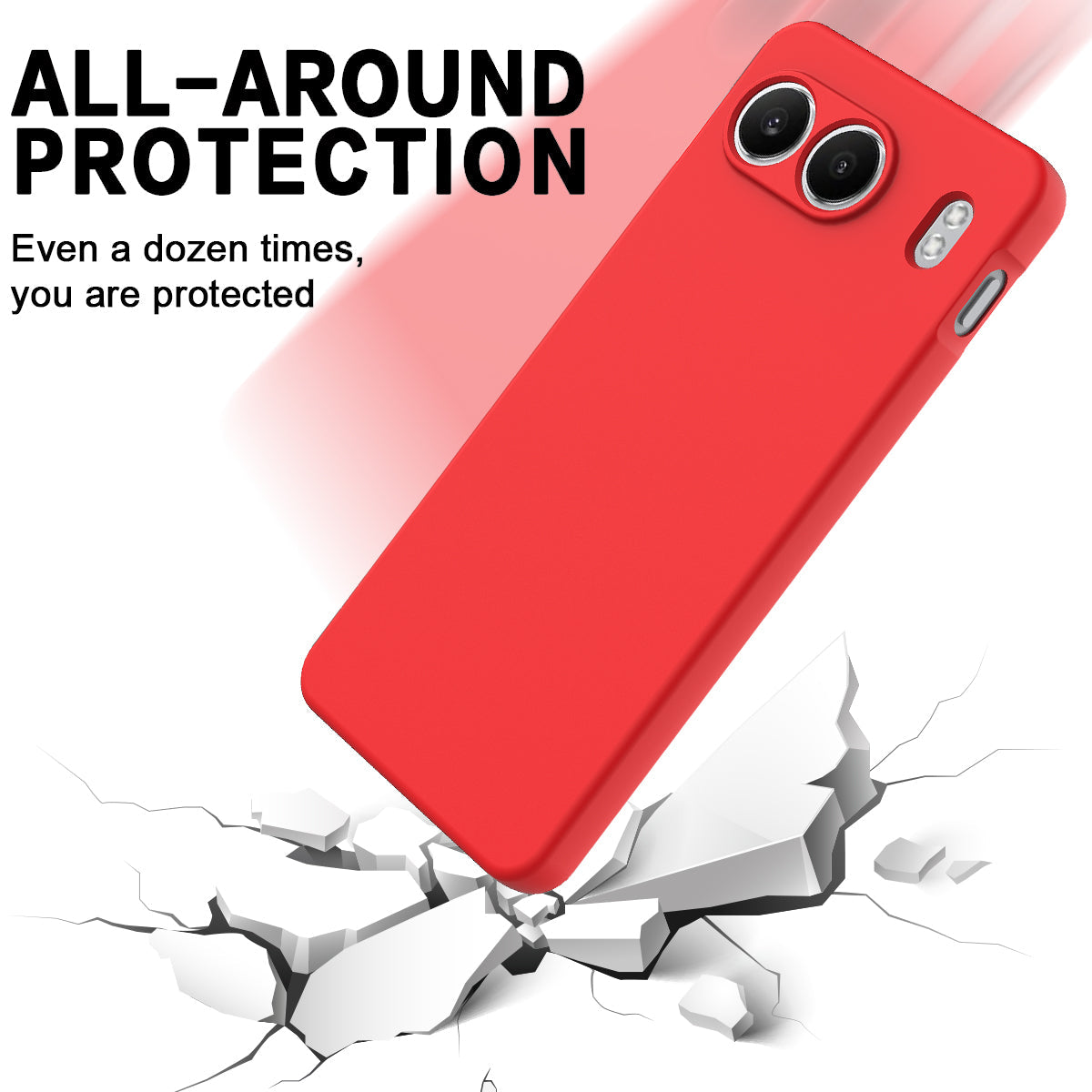 For OnePlus Nord 4 Case Liquid Silicone Anti-Scratch Phone Cover with Hand Strap - Red