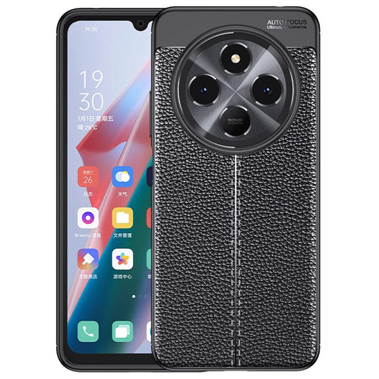 For Xiaomi Poco C75 4G / Redmi 14R 5G / 14C 4G Case Litchi Texture TPU Flexible Phone Cover, Black