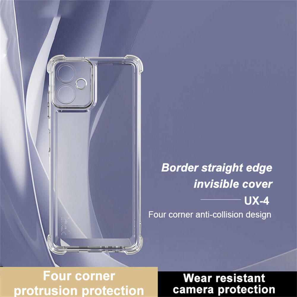 IMAK UX-4 Series for Samsung Galaxy A06 Case Straight Frame Four Corner Shockproof Clear TPU Cover