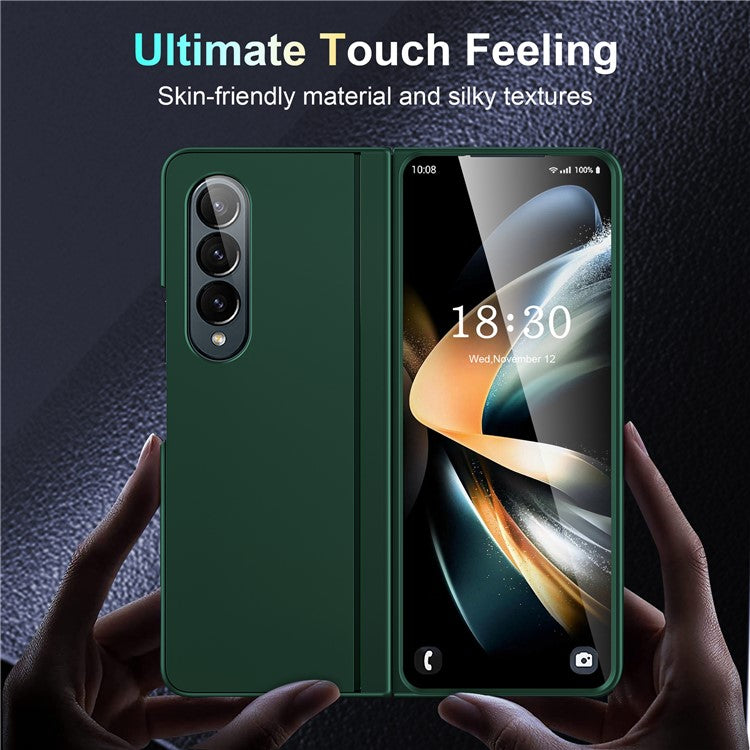 Bulk Purchasing For Samsung Galaxy Z Fold4 5G Case Shockproof PC+PU Kickstand Phone Cover - Green